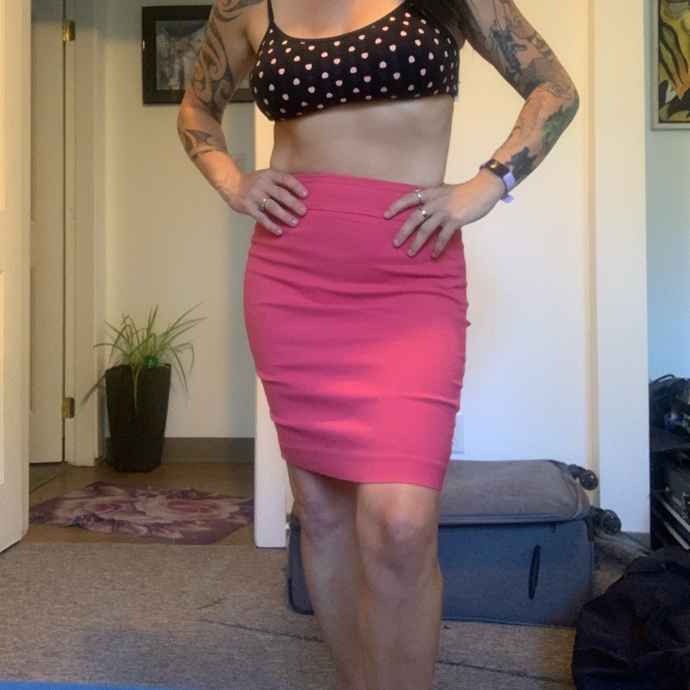 RW& co pink high waisted pencil skirt size S